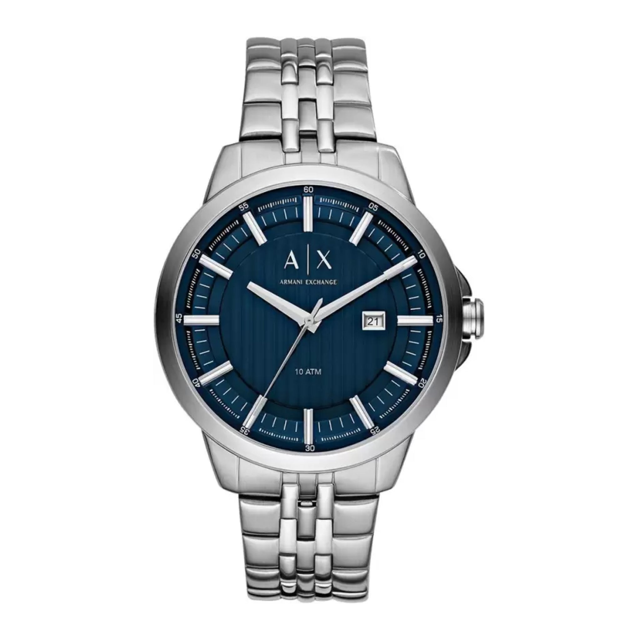 Armani Exchange Men s Blue Dial Stainless Steel Band Watch AX2261