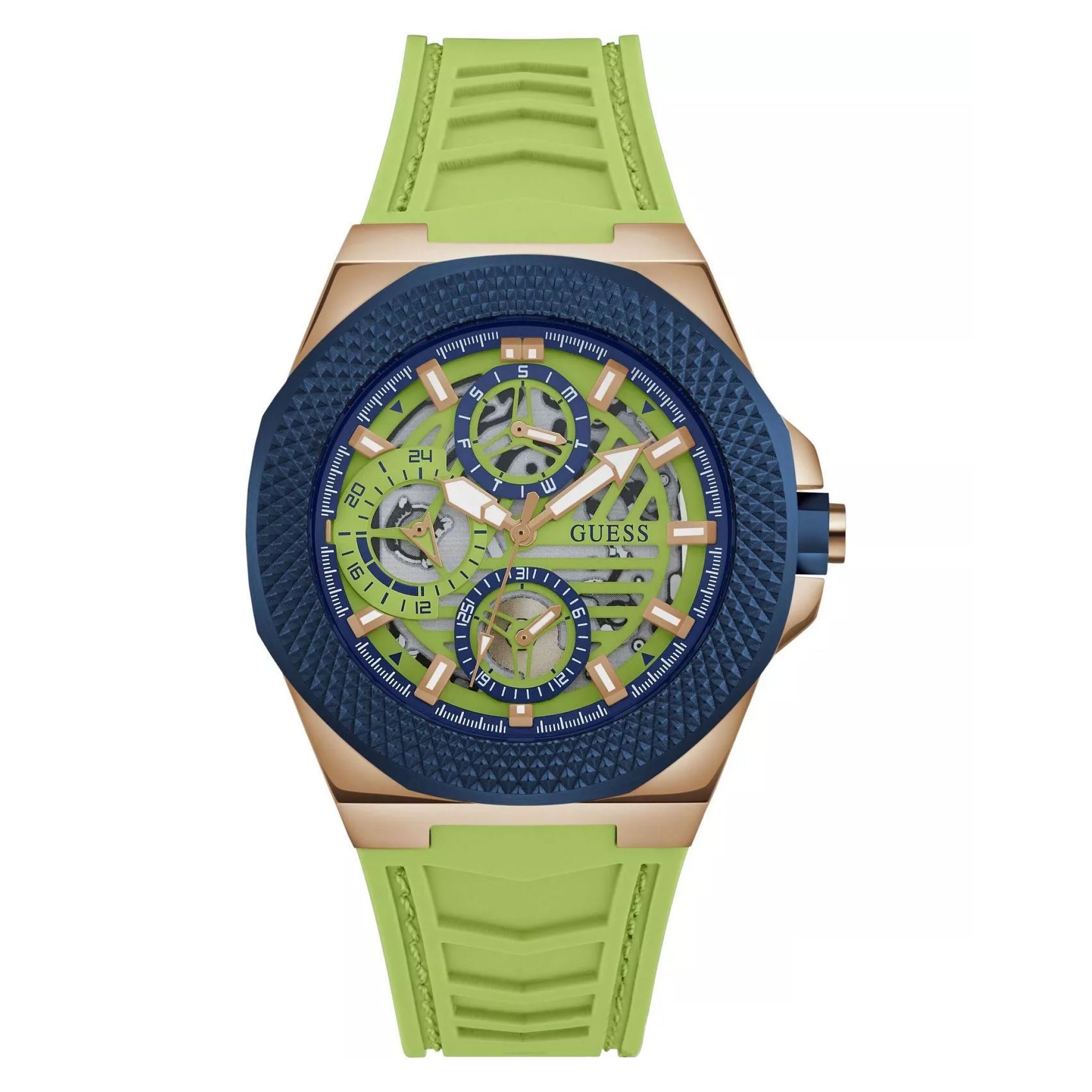 Case Guess Lime Two Silicone GW0577G3 Tone Men\'s Green Watch