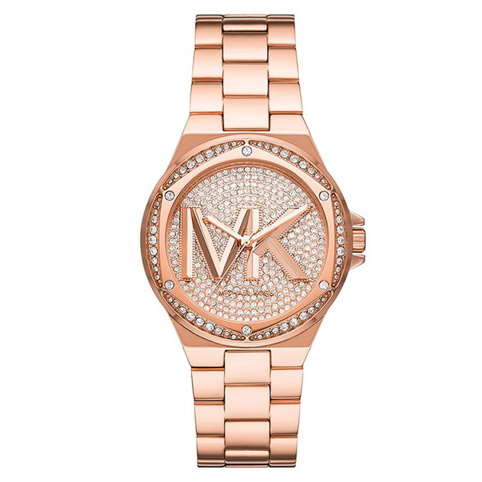 Michael Kors Lennox Three-Hand Rose Gold-Tone Stainless Steel Watch -