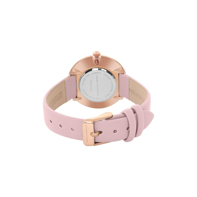 French Connection Analog Pink Leather Women's Watch FCN00040E