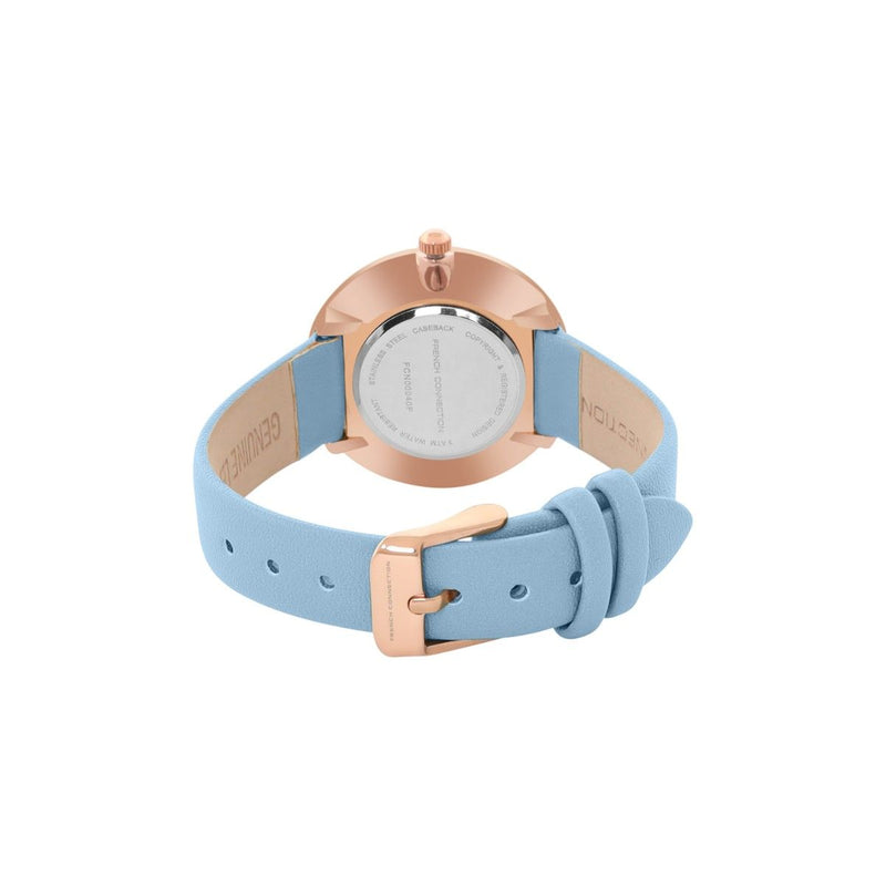 French Connection Analog Blue Leather Women's Watch FCN00040F