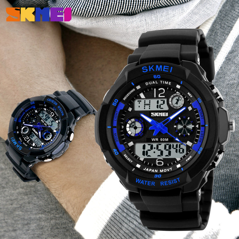 Skmei Men’s Sports Dual Display Analogue and Digital Blue Watch 0931
