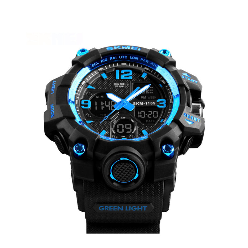 Skmei Men's Black/Blue Analog-Digital Watch 1155