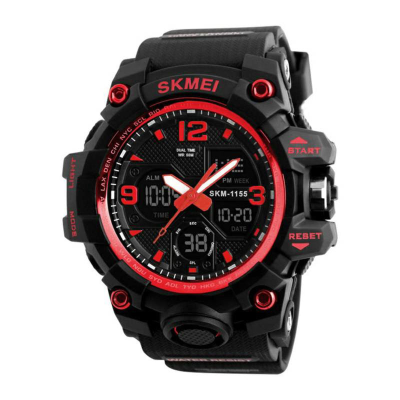 Skmei Men's Black/Red Analog-Digital Watch 1155