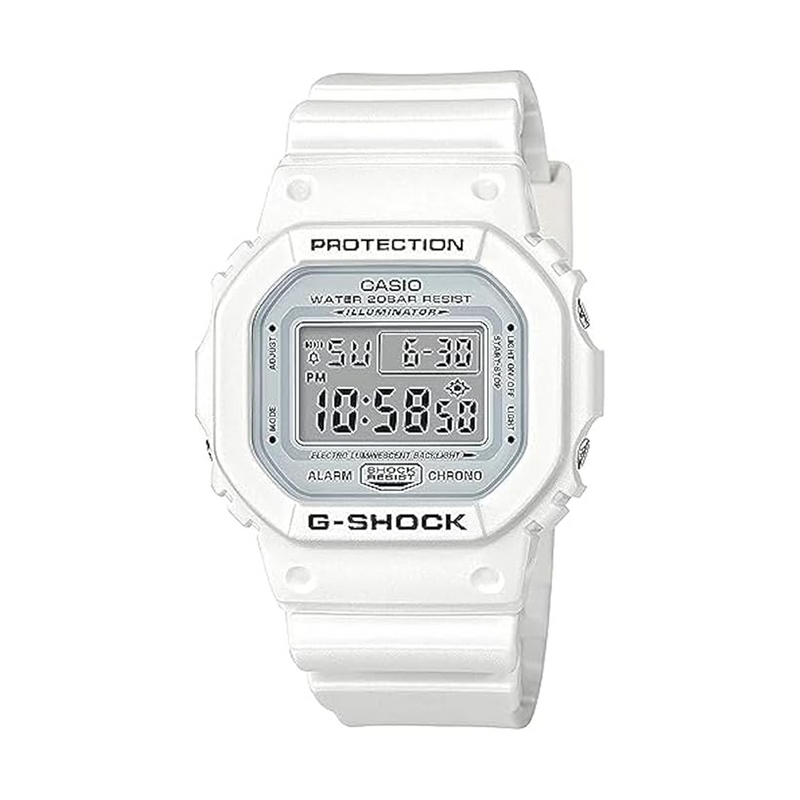 G-Shock Men's Digital White Resin Band Watch DW-5600MW-7DR