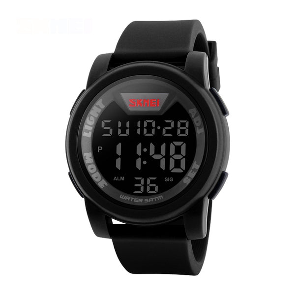Skmei Men's Digital Black Silica Gel Band Watch 1218