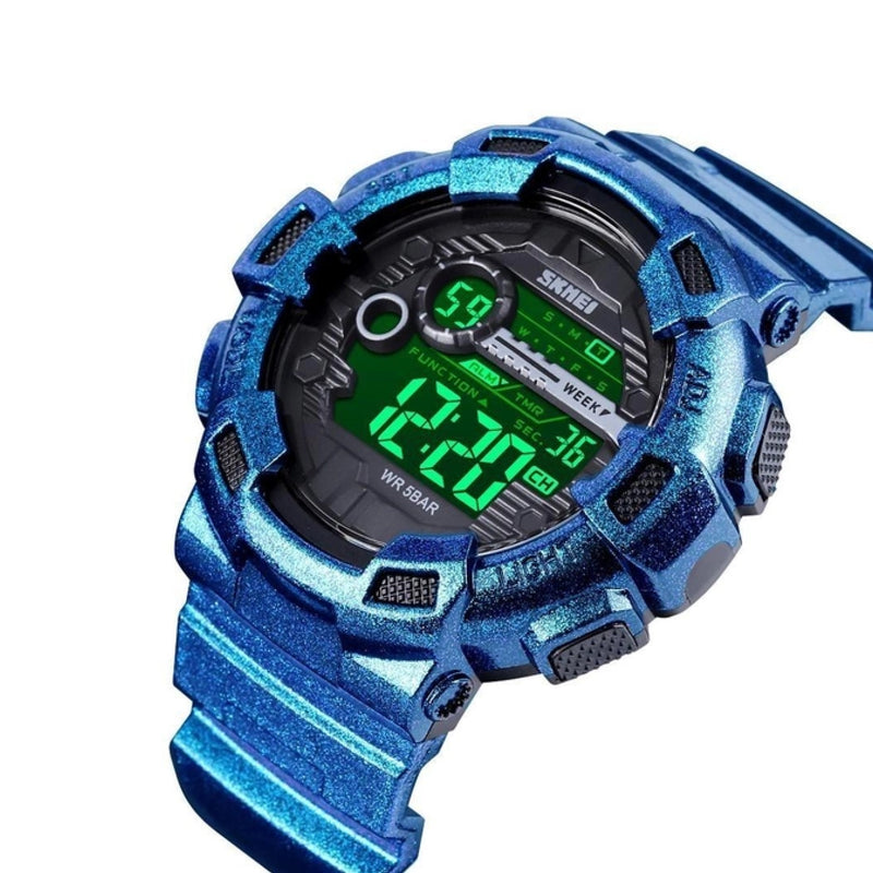 Skmei Men's Digital Quartz Gradient Blue Polyurethane Band Watch 1243