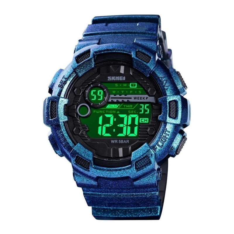 Skmei Men's Digital Quartz Gradient Blue Polyurethane Band Watch 1243