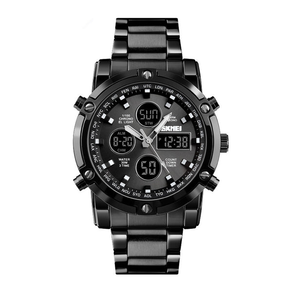 SKMEI Men's Original Analog Digital Stainless Steel Luxury Watch 1389