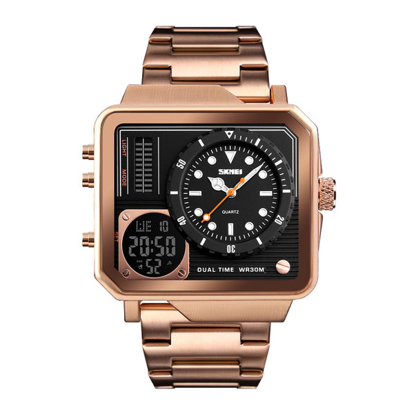 SKMEI Men’s LED Square Face Analog & Digital Quartz Wrist Watch - 1392