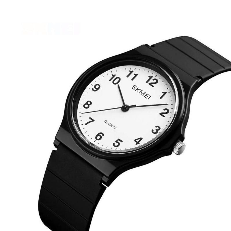 SKMEI Women's Black Polyurethane White Dial Quartz Watch - 1419