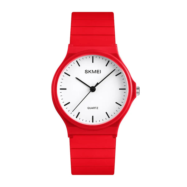 SKMEI Women's Red Polyurethane White Dial Quartz Watch - 1419
