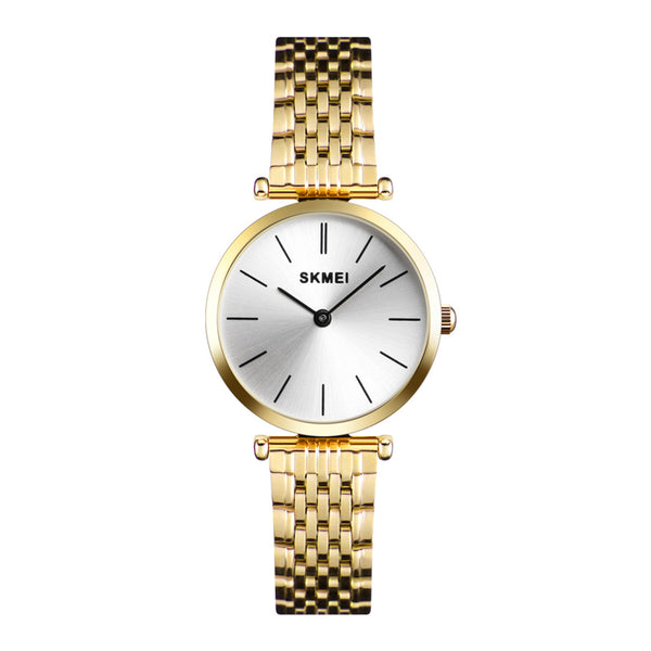 SKMEI Women’s Luxury Gold Stainless Steel Wristwatch 30M Waterproof - 1458