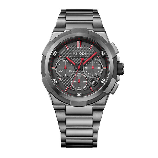 Hugo Boss Men’s Chronograph Quartz Stainless Steel Grey Dial 45mm Watch 1513361