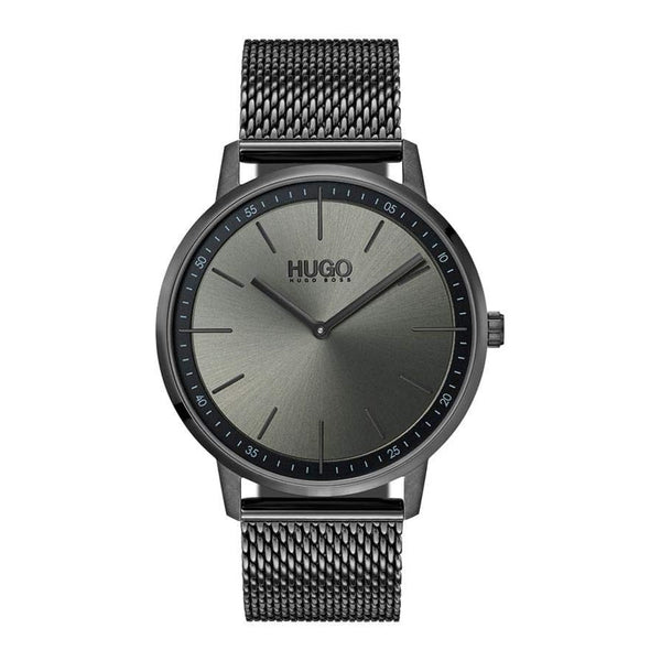 Hugo Boss Exist Unisex Quartz Ionic Plated Grey Steel and Mesh Bracelet Watch 1520012