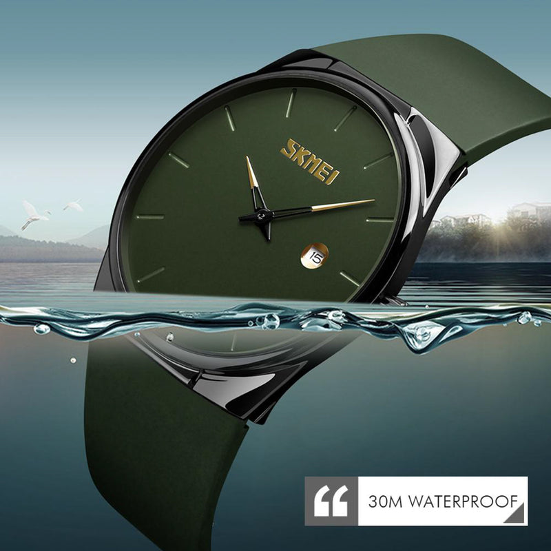 Skmei Men's Analog Quartz Green Polyurethane Strap Watch 1601