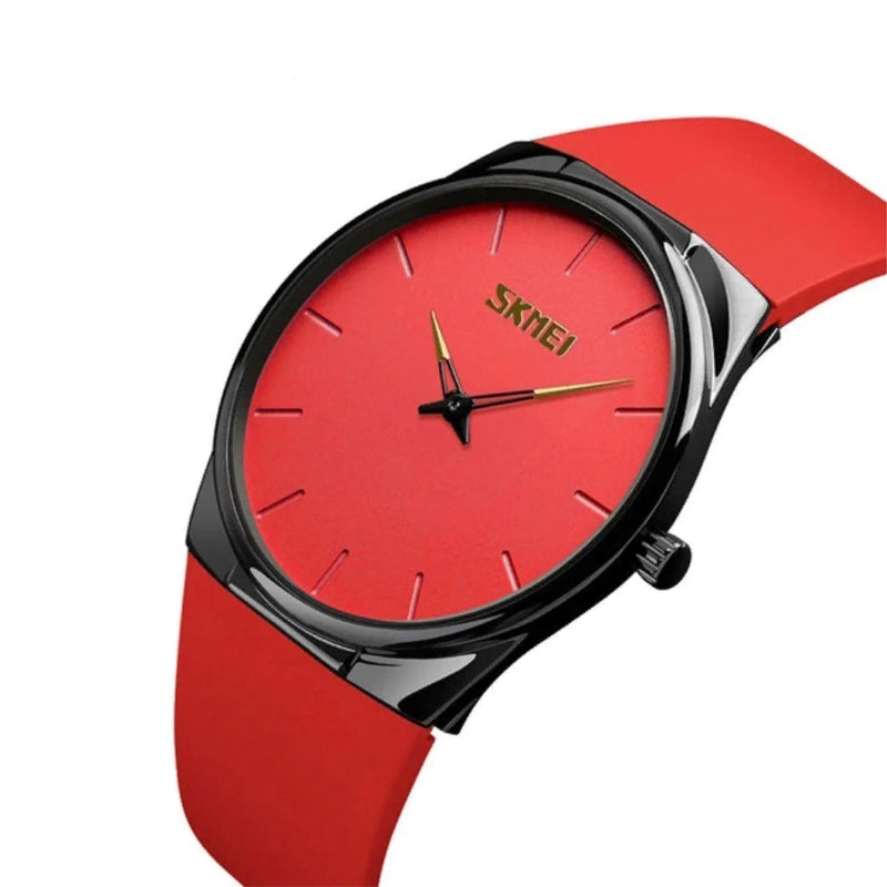 Skmei Men's Analog Quartz Red Polyurethane Strap Watch 1601