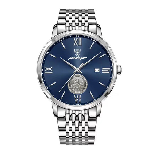 Poedagar Men’s Luxury Quartz Alloy Case Waterproof Wristwatch - 835SLBUSP