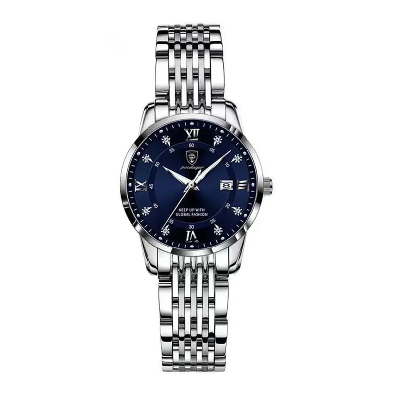 Poedagar Women’s Analog Quartz Stainless Steel Blue Dial Watch - 268SLBUS