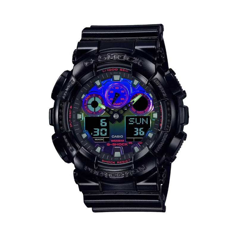 Casio G-Shock GA-100RGB-1ADR Analog Digital Men's Watch Black