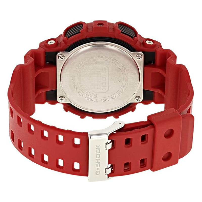 G-Shock Men's Analog Digital Red Resin Band Watch GA-100B-4ADR