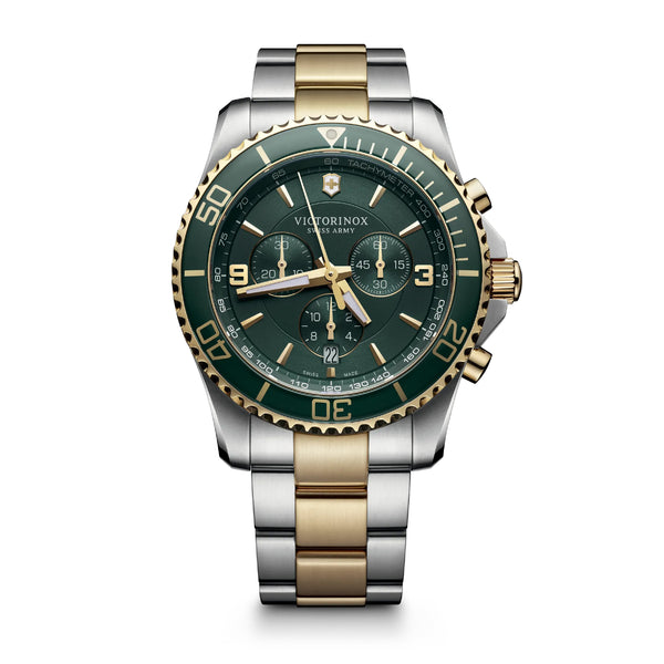 Victorinox Men's Maverick Chronograph Green Dial Stainless Steel Band Watch 241693