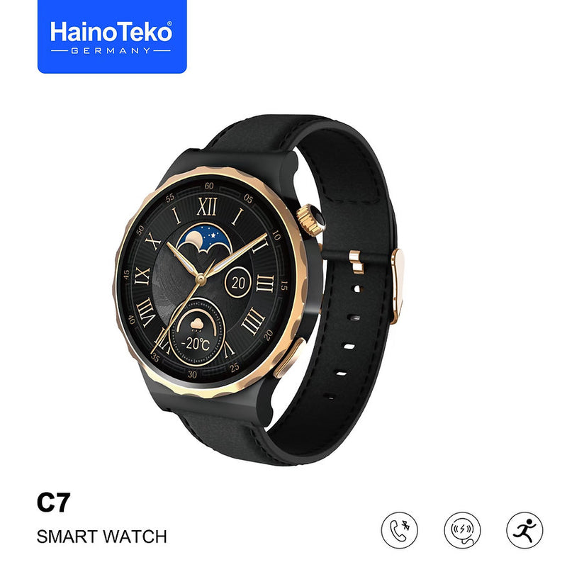 Haino Teko C7 Smart Watch Round Shape Dial With Wireless Charger