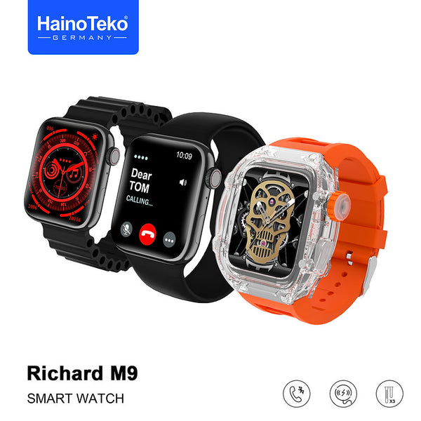 Haino Teko Germany Richard M9 Smart Watch With 3 Pair Straps and 1 Protection case For Men