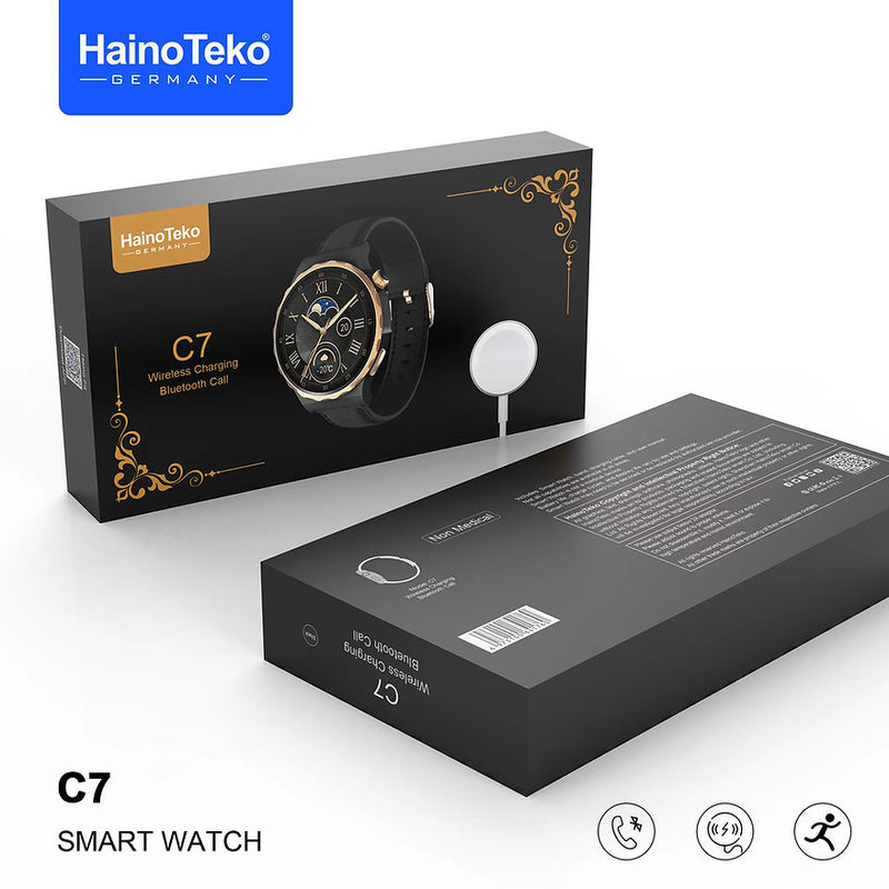 Haino Teko C7 Smart Watch Round Shape Dial With Wireless Charger