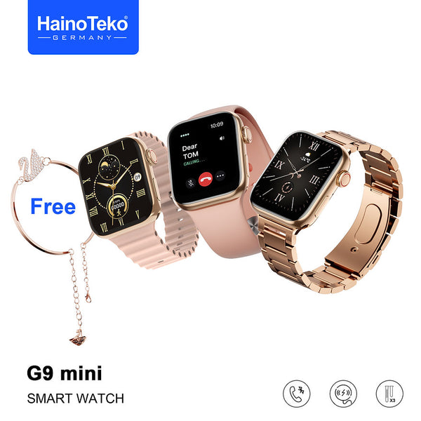 Haino Teko Germany Rose Gold Edition Ladies Smart Watch with Three Set Strap and Stylish Bracelet Combo