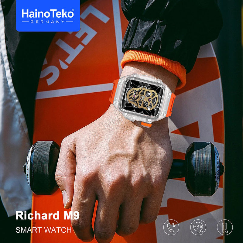 Haino Teko Germany Richard M9 Smart Watch With 3 Pair Straps and 1 Protection case For Men