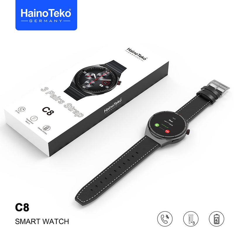 Haino Teko Germany Smart Watch with 3 Pairs Strap C8