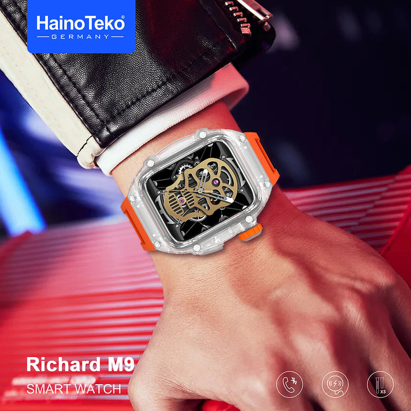 Haino Teko Germany Richard M9 Smart Watch With 3 Pair Straps and 1 Protection case For Men