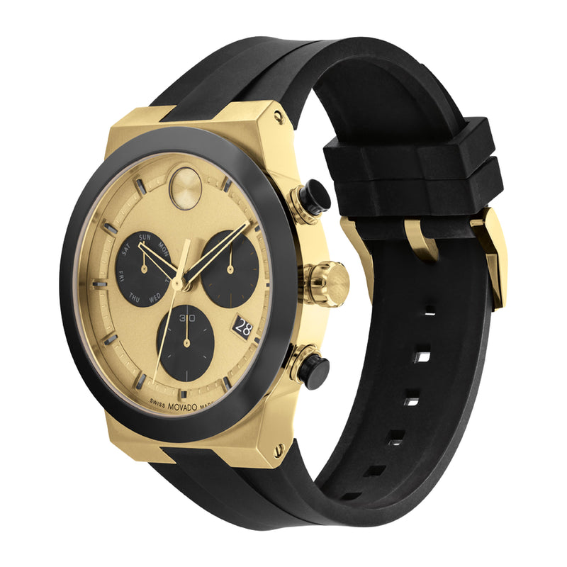 Movado BOLD Fusion Men's Chronograph Quartz Gold Toned Dial Watch - 3600895