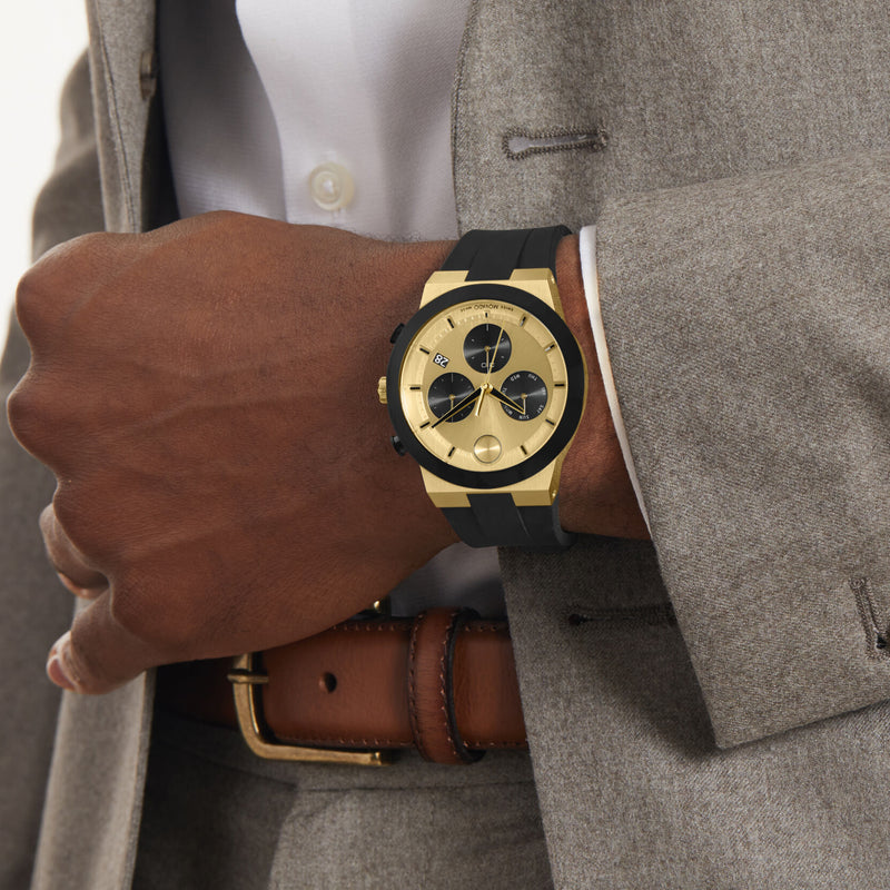 Movado BOLD Fusion Men's Chronograph Quartz Gold Toned Dial Watch - 3600895