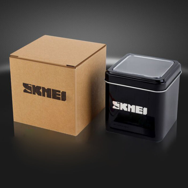 Skmei Men's Stainless Steel Quartz Analog Gold Dial Watch - 9098