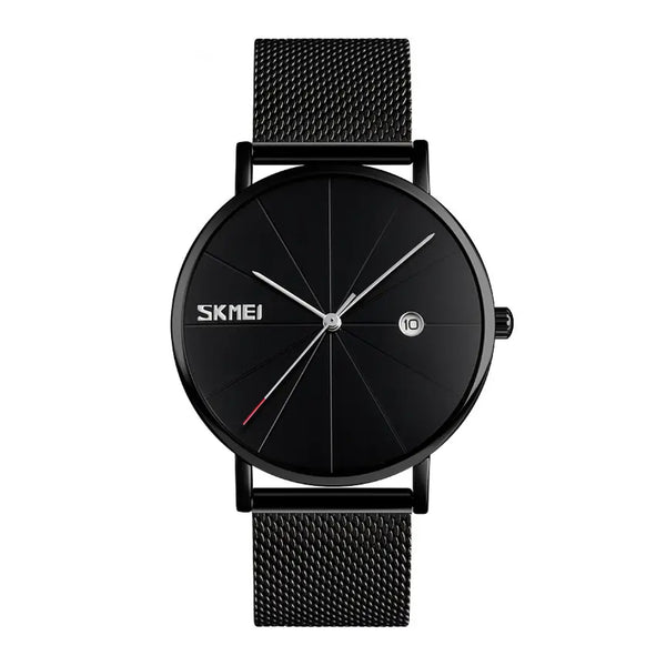 SKMEI Men's Casual Quartz Stainless Steel Black Dial Watch 9183