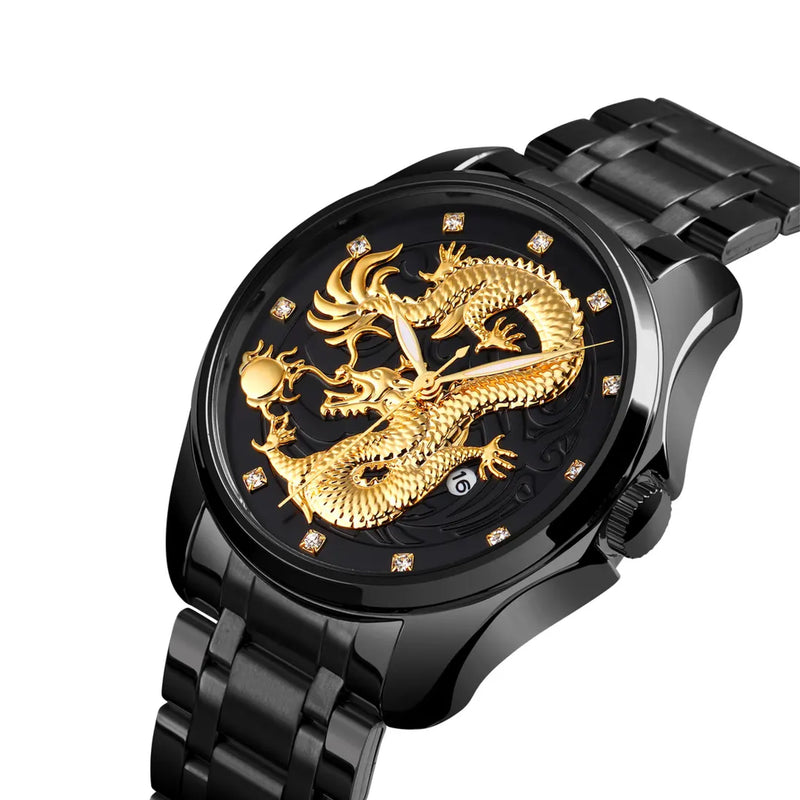 SKMEI Men's Water Resistant Analog Quartz Black Dial Watch 9193