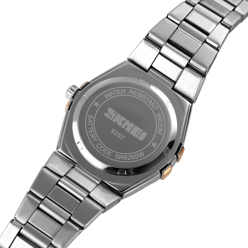 SKMEI Men’s Casual Luxury Quartz Analog Stainless Steel Band Watch 9257