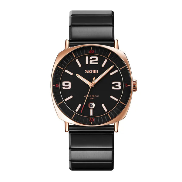 SKMEI Men's Elegant Black Stainless Steel Quartz Watch 9280