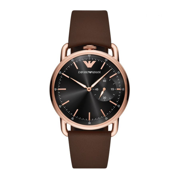 Emporio Armani Three-Hand Brown Leather Watch AR11337