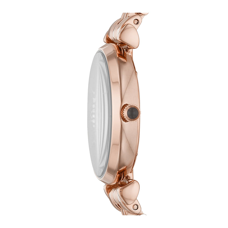 Two-Hand Rose Gold Stainless Steel Watch