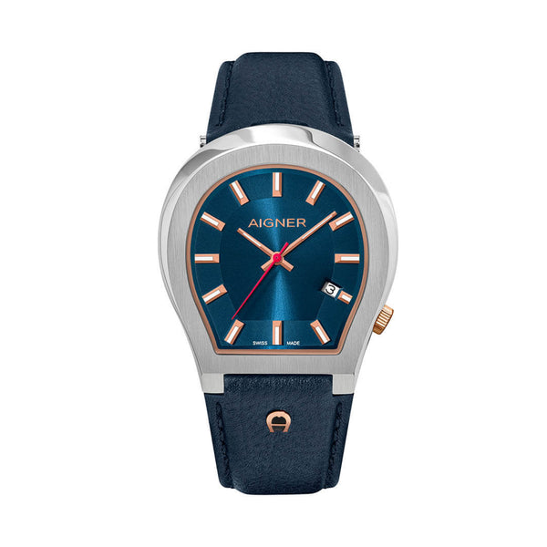 Aigner Men's Milano Blue Leather Strap Watch ARWGA0000201