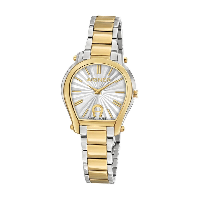 Aigner Women's Pavia Swiss Made Silver Gold Stainless Steel Watch ARWLG2200109