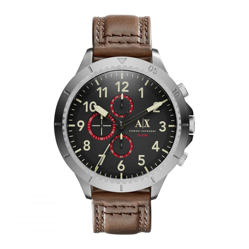 Armani Exchange Men's Quartz Brown Leather Watch AX1755