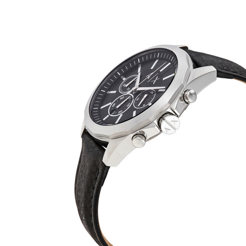Armani Exchange Men's Black Leather Watch AX2604