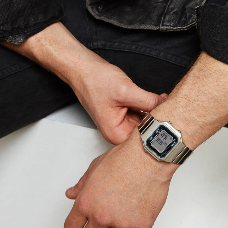 Casio Men's Stainless Steel Digital Wrist Watch B650WD-1ADF - 41 mm - Silver