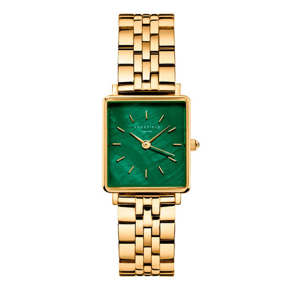 Rosefield Women's Boxy XS Emerald Gold Stainless Steel Watch BEGSG-Q050