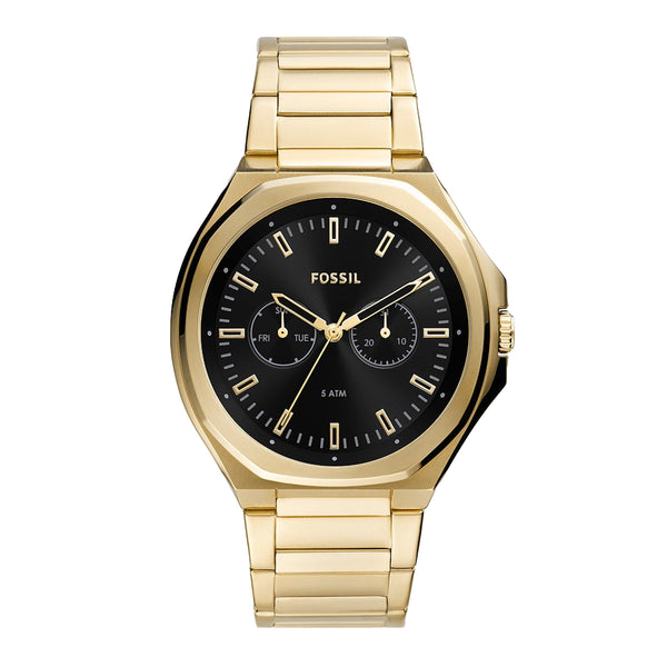 Fossil Men's Evanston Multifunction Gold-Tone Stainless Steel Watch BQ2611