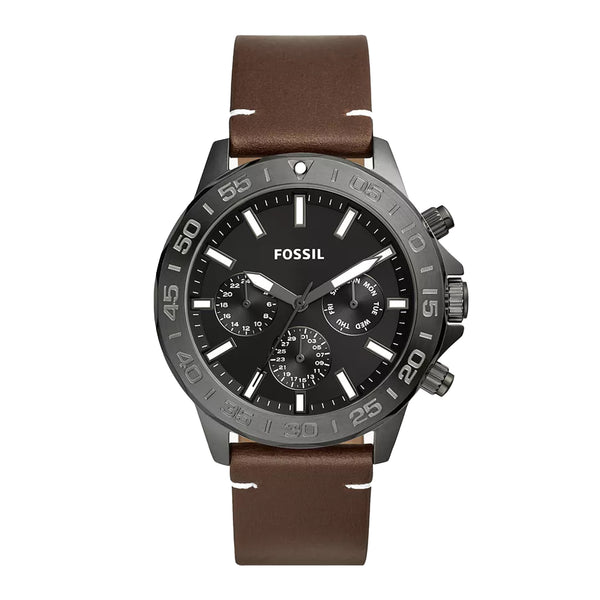 Fossil Men Bannon Multifunction Brown Leather Watch BQ2709